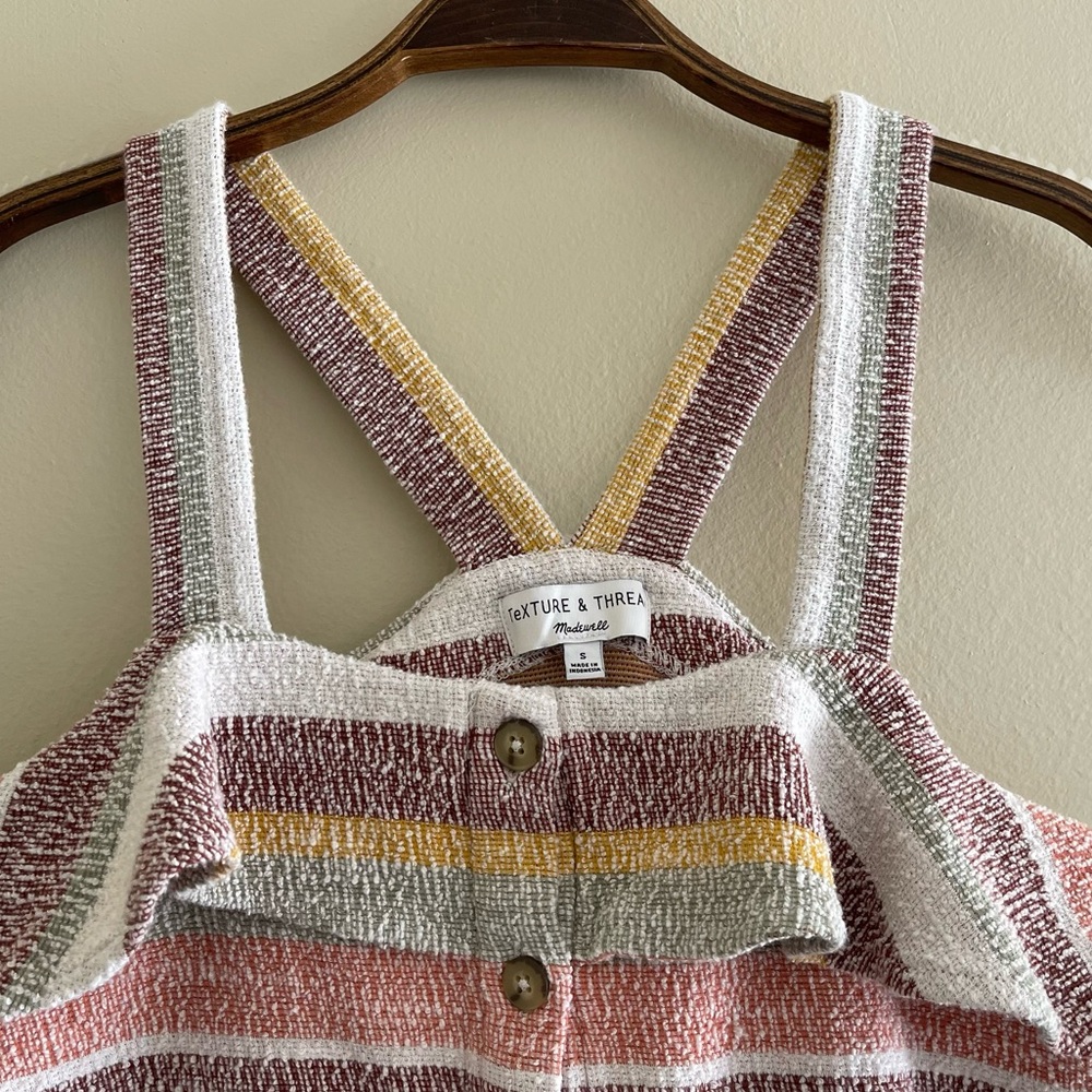 Texture and Thread Madewell Striped Ruffled Tank Top - Picture 2 of 7